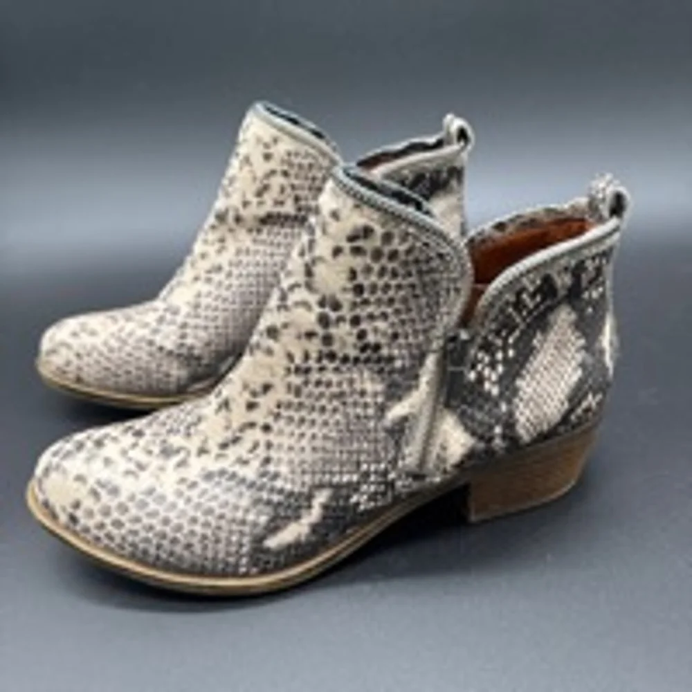 LUCKY BRAND Booties Size 8.5M Python Snake Print - Picture 3 of 6